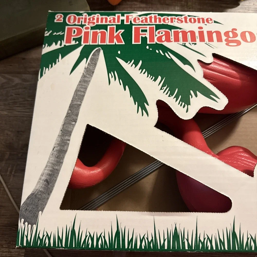 2 NEW in Box Don Featherstone Blow Mold Pink Flamingo Lawn Yard Birds USA NWT